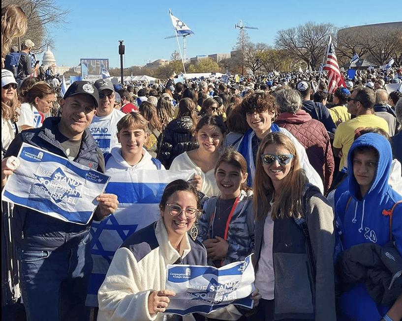 Rodeph Sholom families at the March for Israel rally in Washington D.C.