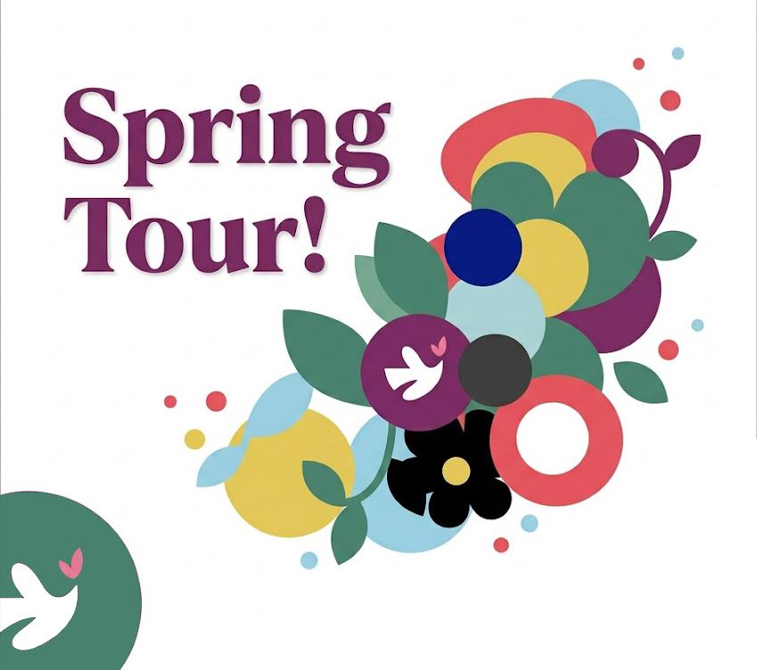 colorful floral image that says spring tour!